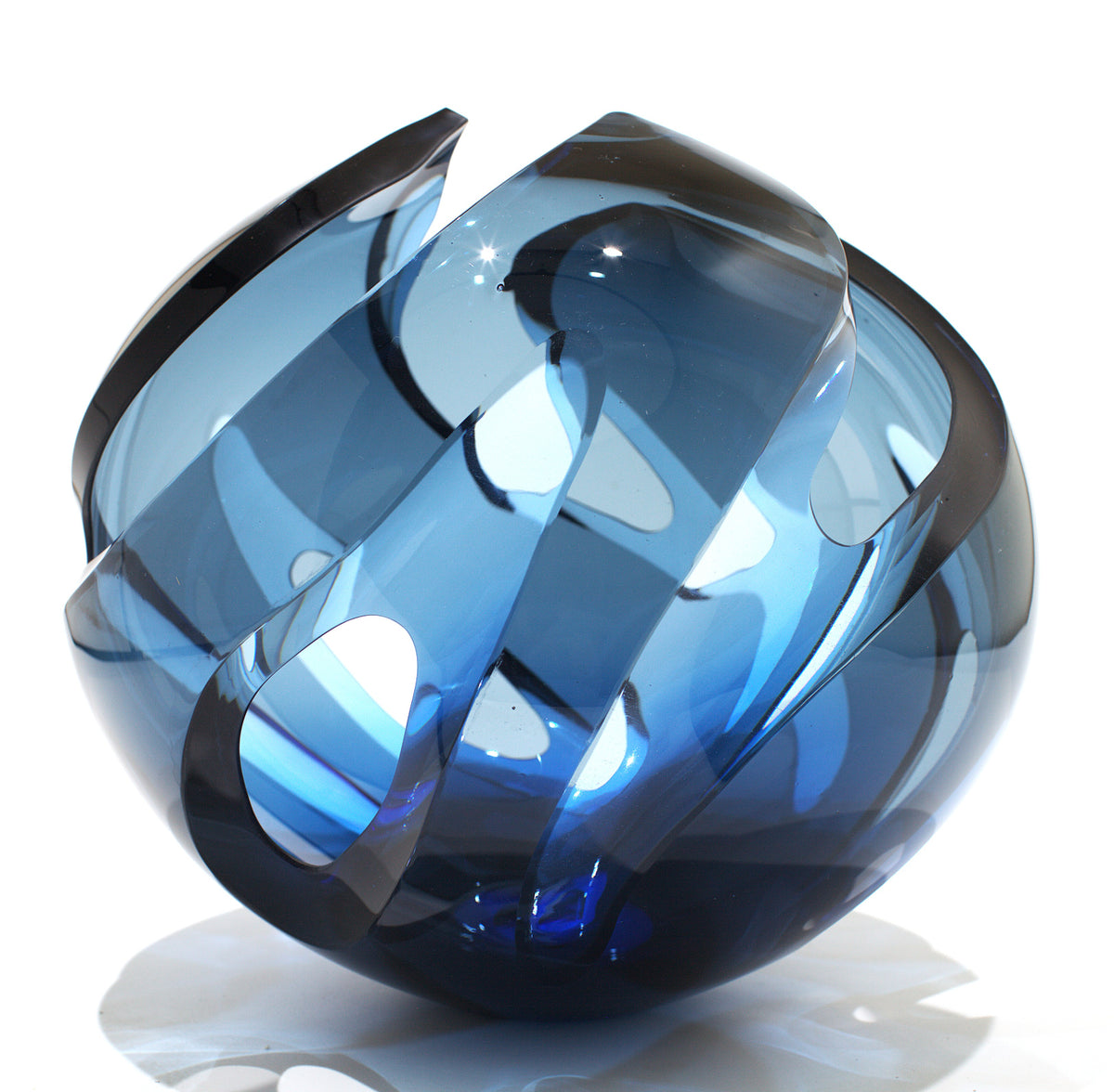 Blue and Grey Bowl 9" tall by 11" wide