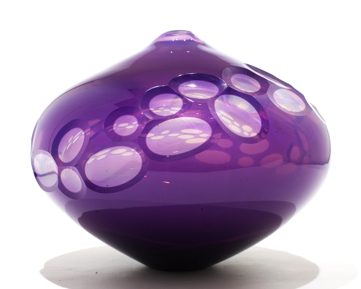 Purple and White 7" tall by 9" wide