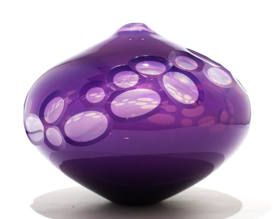Purple and White 7" tall by 9" wide