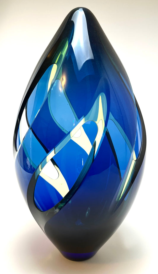 Blue  and Green tall vase